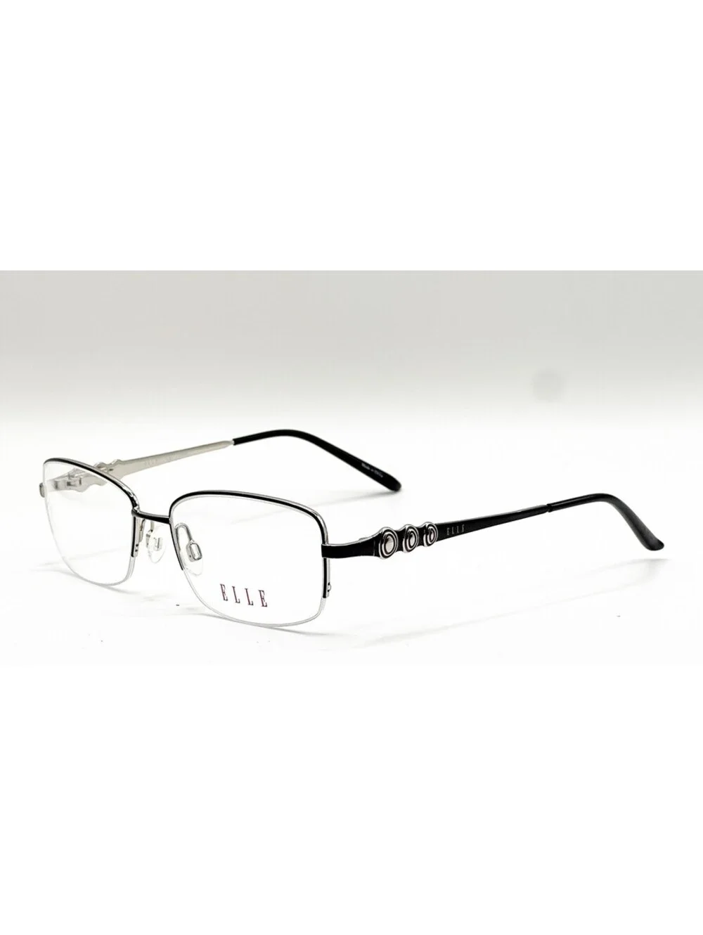 Elle EL13417 BK Black Rectangle Authentic Eyeglass Frames 52-17-135